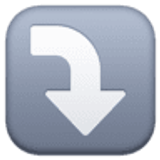 Strzałka w prawo skręcająca w dół - Facebook