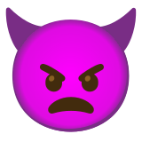 Zagniewana twarz z rogami - Noto Color Emoji