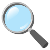 Lupa pochylona w lewo - Noto Color Emoji