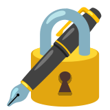 Zamknięta kłódka z piórem - Noto Color Emoji