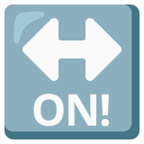 Strzałka z napisem ON! - Noto Color Emoji