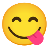 Twarz delektująca się pysznym jedzeniem - Noto Color Emoji