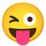 Twarz wystawiająca język i puszczająca oko - Noto Color Emoji