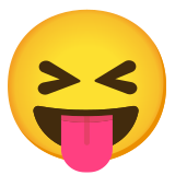 Twarz ze zmrużonymi oczami wystawiająca język - Noto Color Emoji