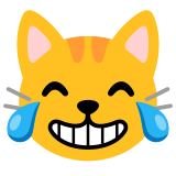 Kot ze łzami radości - Noto Color Emoji
