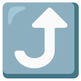 Strzałka w prawo skręcająca w górę - Noto Color Emoji