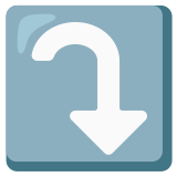 Strzałka w prawo skręcająca w dół - Noto Color Emoji