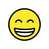 Szeroko uśmiechnięta twarz o roześmianych oczach - OpenMoji