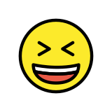 Uśmiechnięta twarz z przymrużonymi oczami - OpenMoji