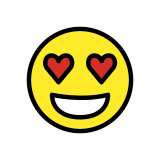 Uśmiechnięta twarz z oczami w kształcie serca - OpenMoji