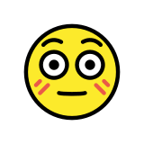 Twarz z rumieńcami - OpenMoji