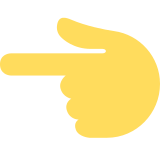 Dłoń z palcem wskazującym w lewo - Twitter / X