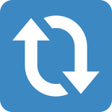 Pionowe strzałki zgodne z ruchem wskazówek zegara - Twitter / X