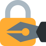 Zamknięta kłódka z piórem - Twitter / X