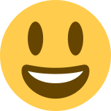 Uśmiechnięta twarz z otwartymi ustami - Twitter / X