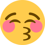 Całująca twarz z zamkniętymi oczami - Twitter / X