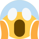 Twarz krzycząca ze strachu - Twitter / X