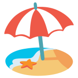 Parasol na plaży - Noto Color Emoji
