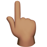 dłoń z palcem wskazującym w górę: karnacja średnia