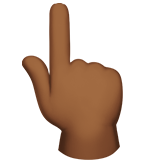 dłoń z palcem wskazującym w górę: karnacja średnio ciemna