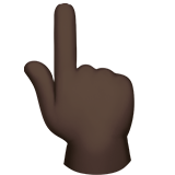 dłoń z palcem wskazującym w górę: karnacja ciemna