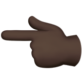 dłoń z palcem wskazującym w lewo: karnacja ciemna