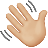 machająca dłoń: karnacja średnio jasna