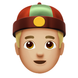 osoba w chińskiej czapce: karnacja średnio jasna