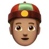 osoba w chińskiej czapce: karnacja średnia