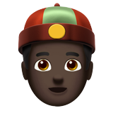 osoba w chińskiej czapce: karnacja ciemna