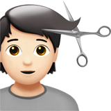 osoba podczas strzyżenia: karnacja jasna