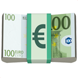 Plik banknotów euro