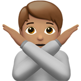 osoba pokazująca gest NIE: karnacja średnia