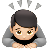 osoba w ukłonie: karnacja jasna