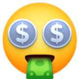 Twarz z pieniędzmi na ustach - Facebook