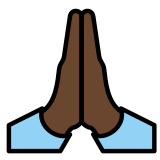 Złożone ręce: karnacja ciemna - OpenMoji