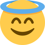 Uśmiechnięta twarz z aureolą - Twitter / X