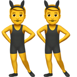 mężczyźni z uszami królika na przyjęciu