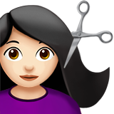 kobieta podczas strzyżenia: karnacja jasna