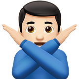 mężczyzna pokazujący gest NIE: karnacja jasna