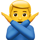 mężczyzna pokazujący gest NIE