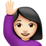 kobieta podnosząca rękę: karnacja jasna