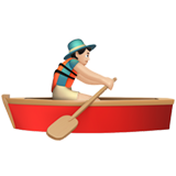 mężczyzna wiosłujący w łodzi: karnacja jasna