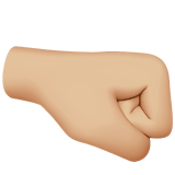 pięść skierowana w prawo: karnacja średnio jasna