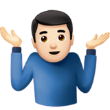 mężczyzna wzruszający ramionami: karnacja jasna