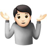 osoba wzruszająca ramionami: karnacja jasna