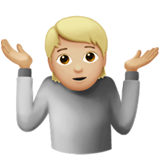 osoba wzruszająca ramionami: karnacja średnio jasna