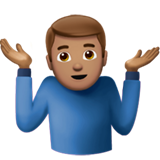 mężczyzna wzruszający ramionami: karnacja średnia