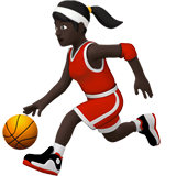 kobieta kozłująca piłkę: karnacja ciemna