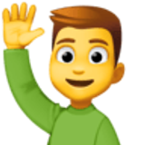 Mężczyzna podnoszący rękę - Facebook